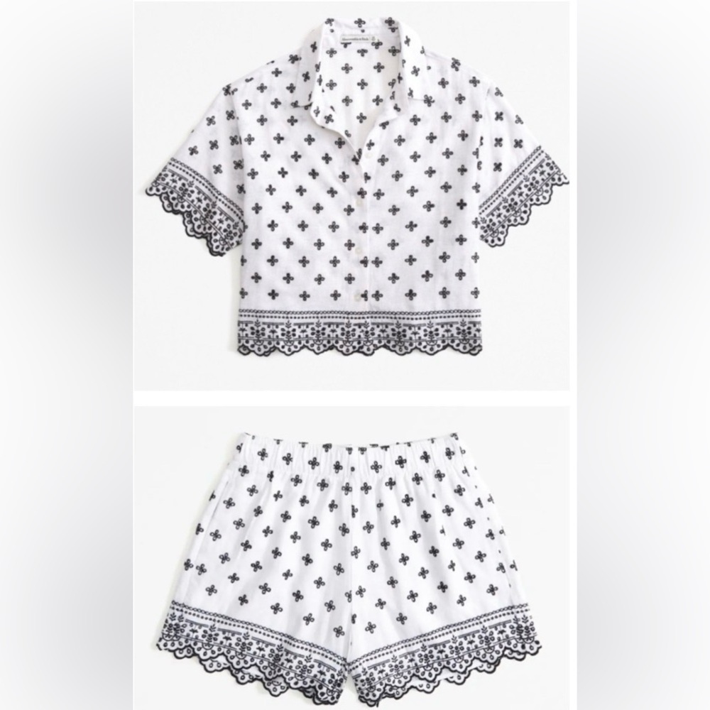 Abercrombie & Fitch Black and White Eyelet Set